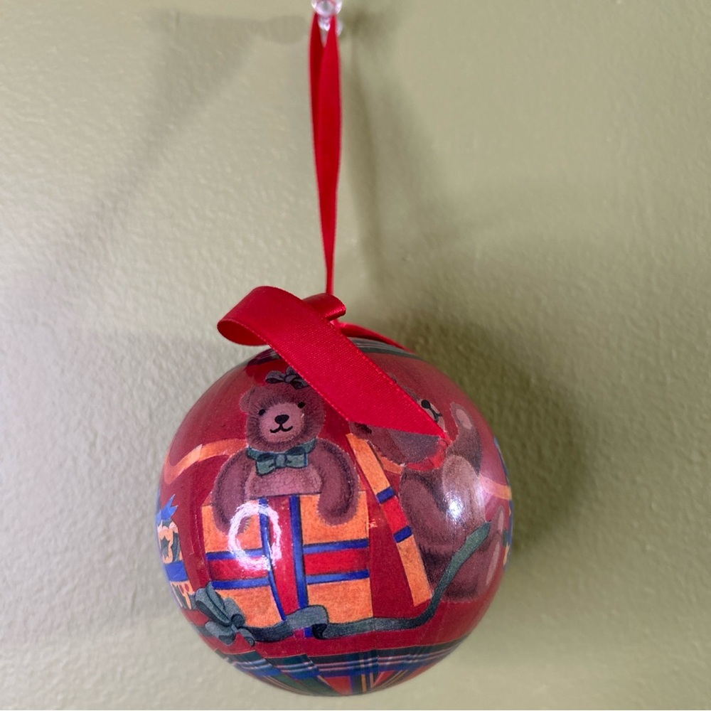 Holiday Teddy Bear Red Christmas Ornament